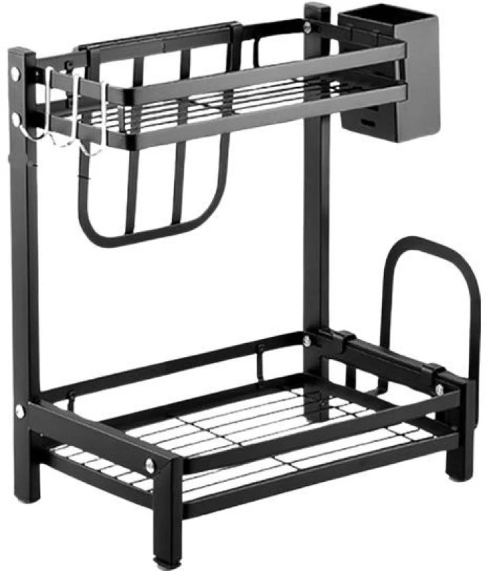 2-Tier Kitchen Freestanding Spice Rack and Utensil Organizer
