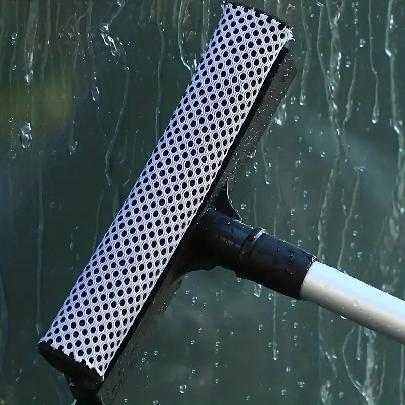 1 pc Double-sided Glass Wiper with Extended Handle Detachable Double-sided Glass Cleaner