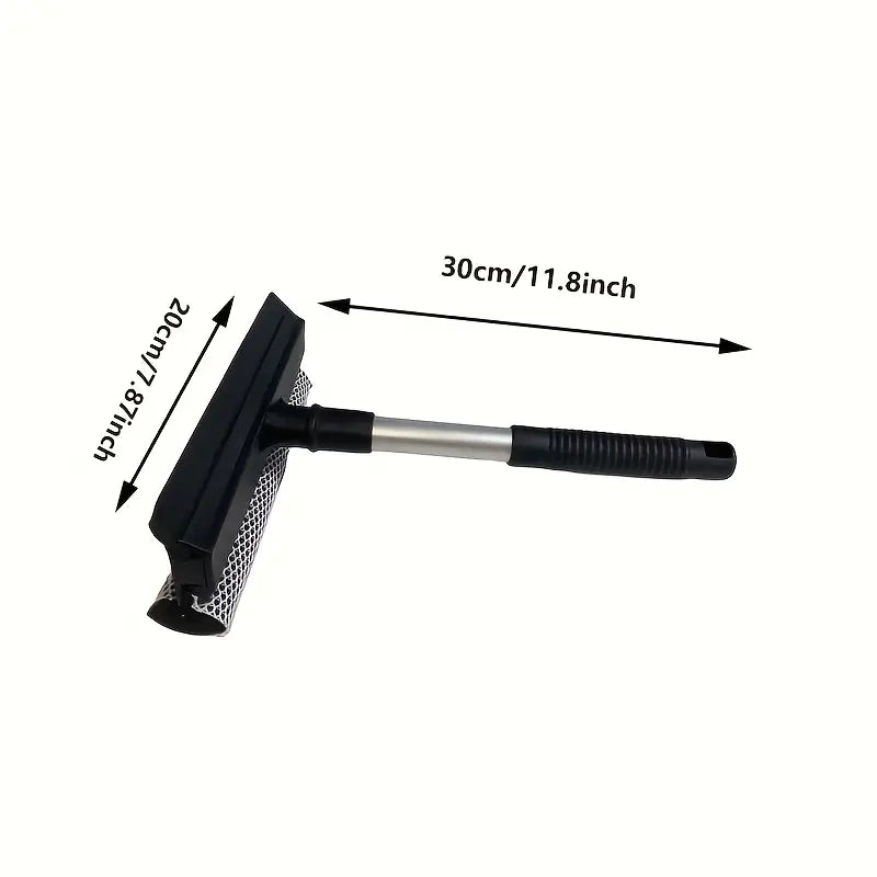 1 pc Double-sided Glass Wiper with Extended Handle Detachable Double-sided Glass Cleaner