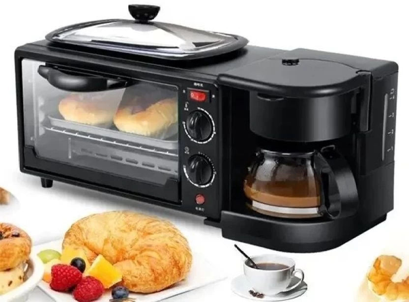 3 in 1 Multifunctional Breakfast Maker with Oven, Coffee Maker & Fryer