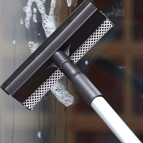 1 pc Double-sided Glass Wiper with Extended Handle Detachable Double-sided Glass Cleaner